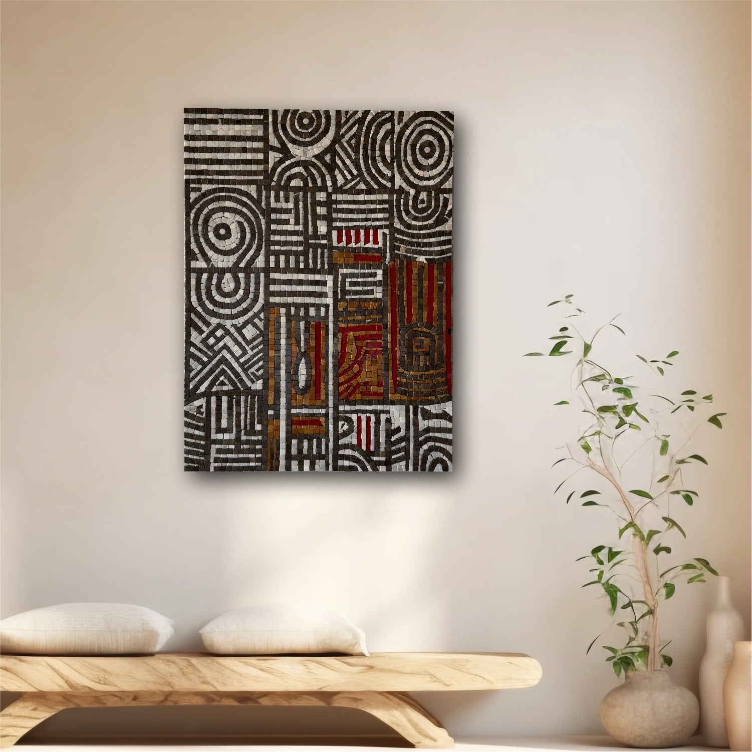 Eclipse Geometrix – Premium Abstract Mosaic Wall Art for Antique Home Decor